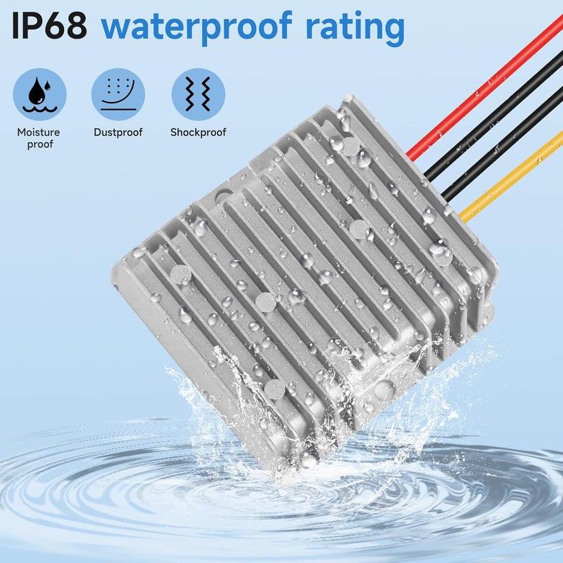 Acridine DC 18V-58V to 12V 20A 240W Step Down Converter 18V 20V 24V 36V 48V to 12V Golf Cart Voltage Regulator Reducer Waterproof Buck Transformer Wth Fuse - Image 4